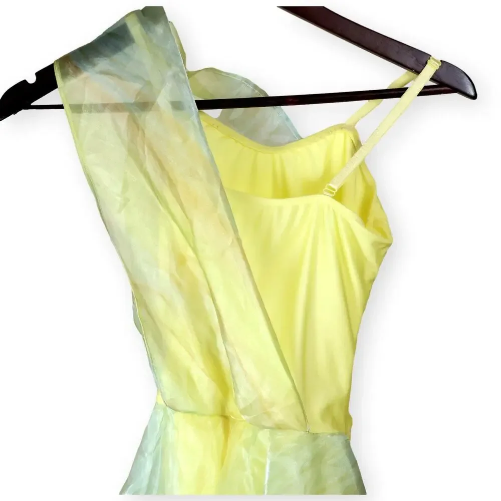 Revolution Dancewear Yellow Shimmer Solo/ Recital Dance Costume CL